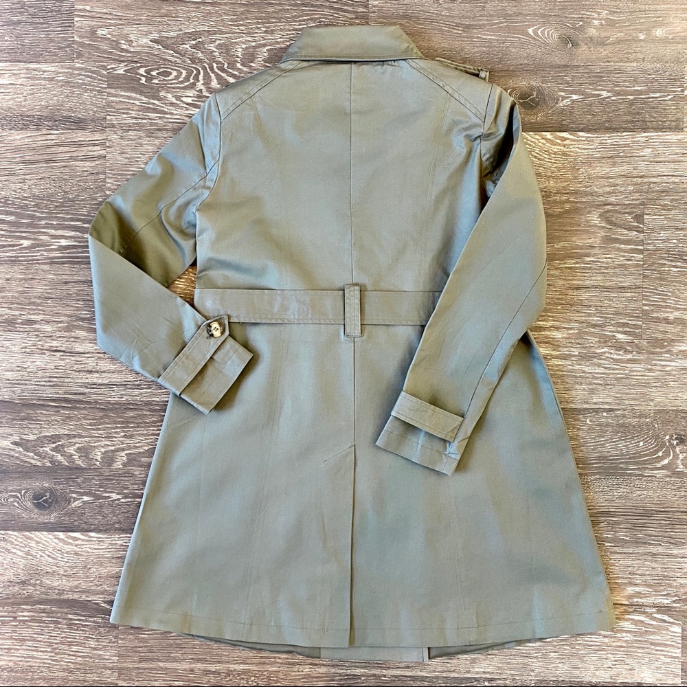 Double Breasted Trench Coat- Olive- Various Sizes - Picture 4 of 9